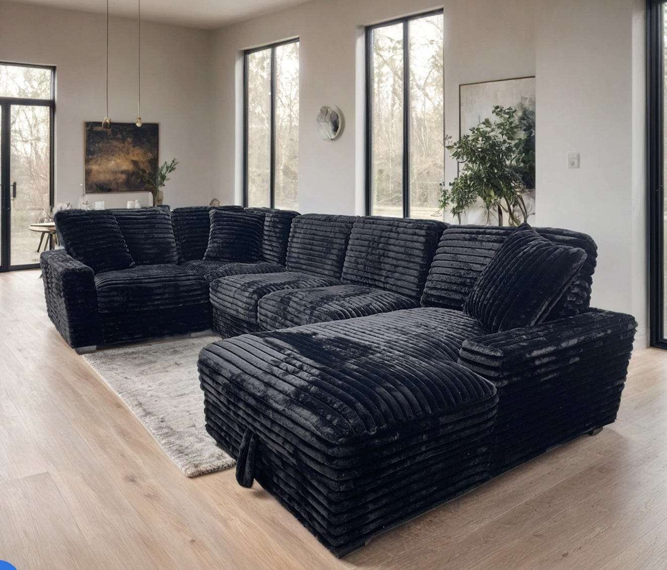 Corduroy Plush Sectional by Kivra