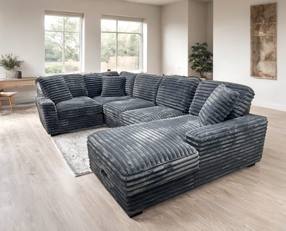 Corduroy Plush Sectional by Kivra