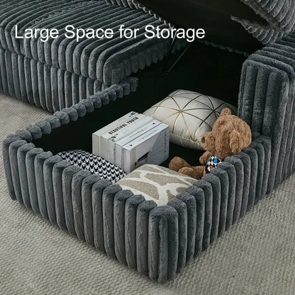 Corduroy Plush Sectional by Kivra